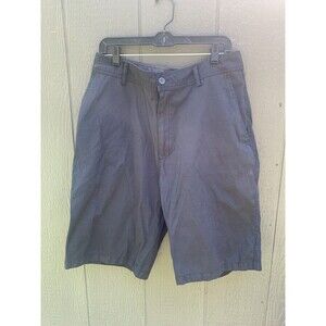 Swiss Cross Shorts Men 36 Black Chino Casual Cotton-Blend Flat Front